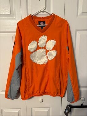 Clemson Jacket- GIII Sports by Carl Banks Bright Orange Athletic Jacket- Vintage